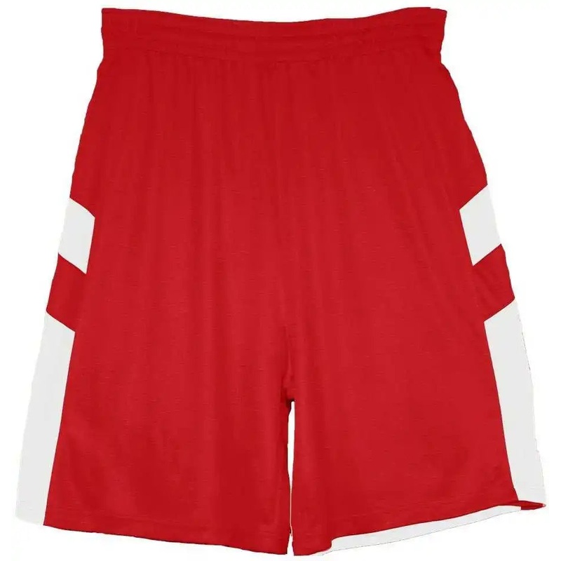 Badger Sport 7266 B-Pivot Reversible Adult Short – Red White