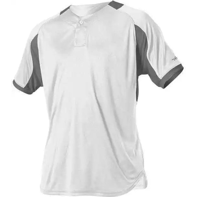 Alleson Athletic 5081B Adult Baseball Jersey – White Charcoal Solid
