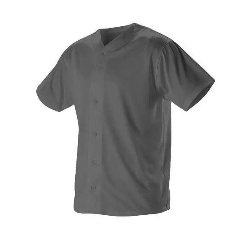 Alleson Athletic 52MFFJ Adult Faux Mesh Baseball Jersey – Charcoal Solid
