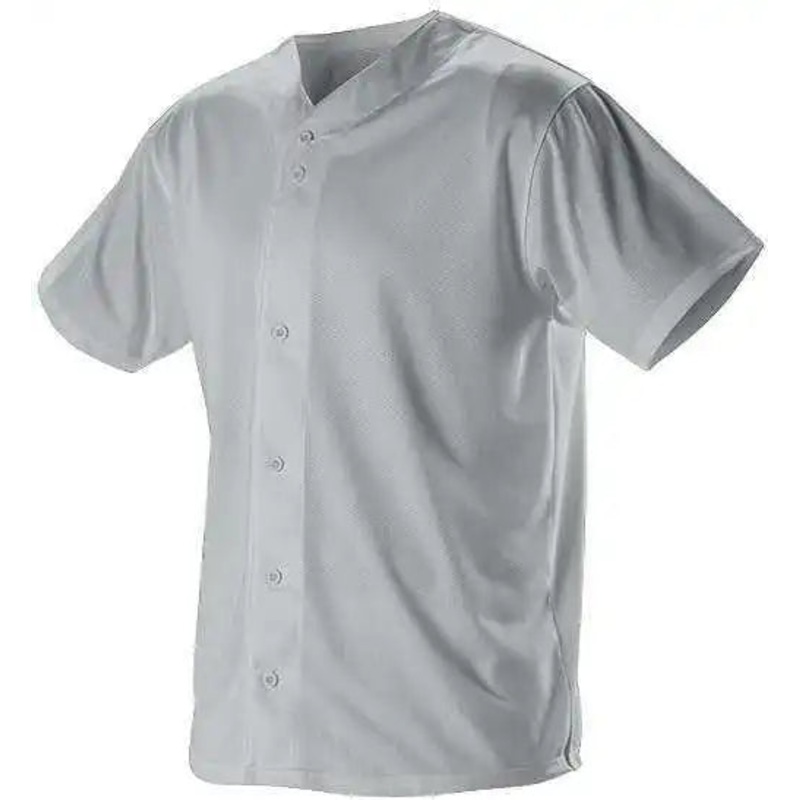 Alleson Athletic 52MFFJ Adult Faux Mesh Baseball Jersey – Grey