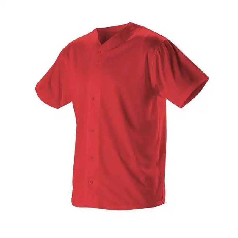 Alleson Athletic 52MFFJ Adult Faux Mesh Baseball Jersey – Red