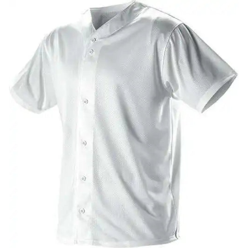 Alleson Athletic 52MFFJ Adult Faux Mesh Baseball Jersey – White