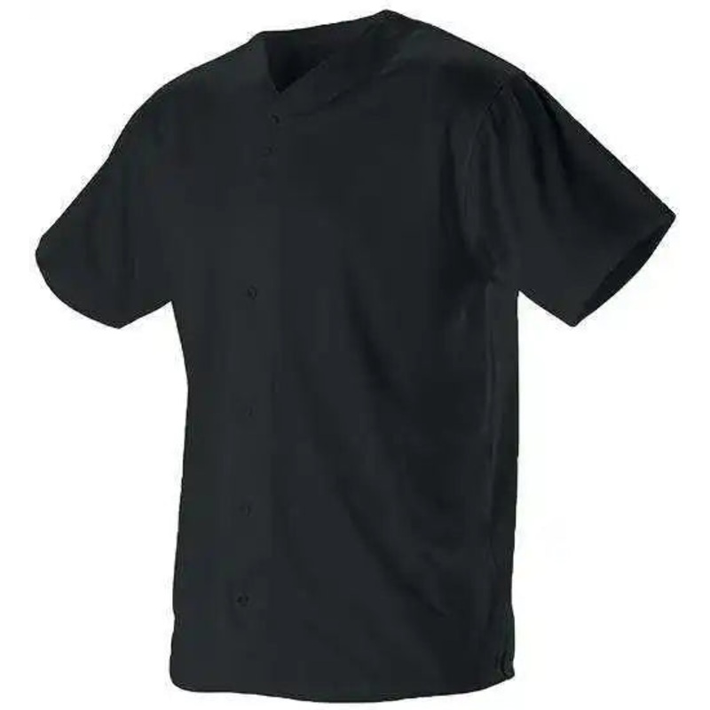 Alleson Athletic 52MFFJY Youth Faux Front Mesh Baseball Jersey – Black