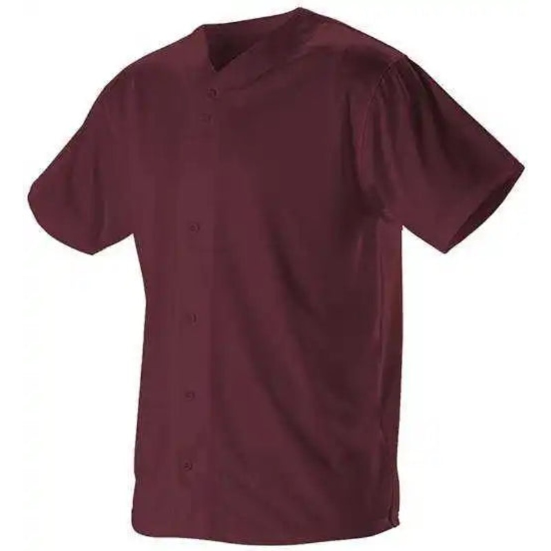 Alleson Athletic 52MFFJY Youth Faux Front Mesh Baseball Jersey – Light Maroon