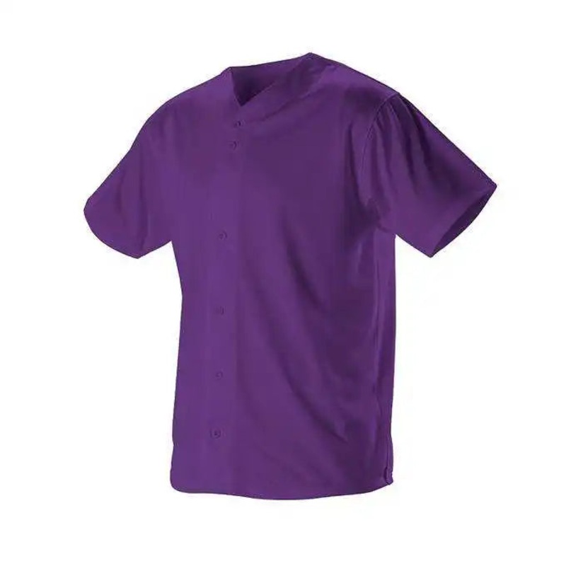 Alleson Athletic 52MFFJY Youth Faux Front Mesh Baseball Jersey – Purple