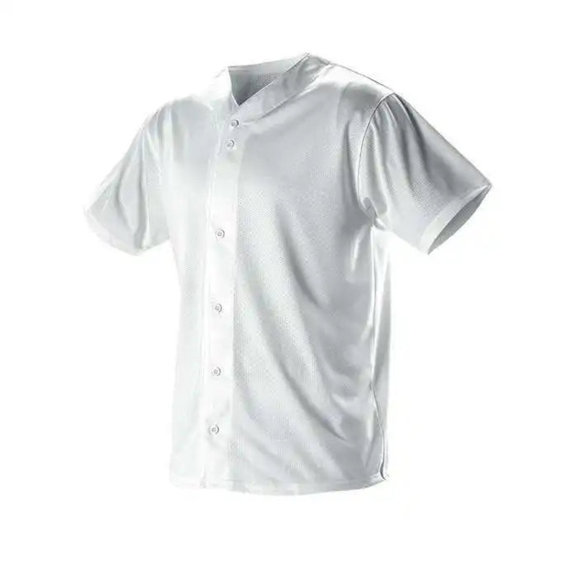 Alleson Athletic 52MFFJY Youth Faux Front Mesh Baseball Jersey – White
