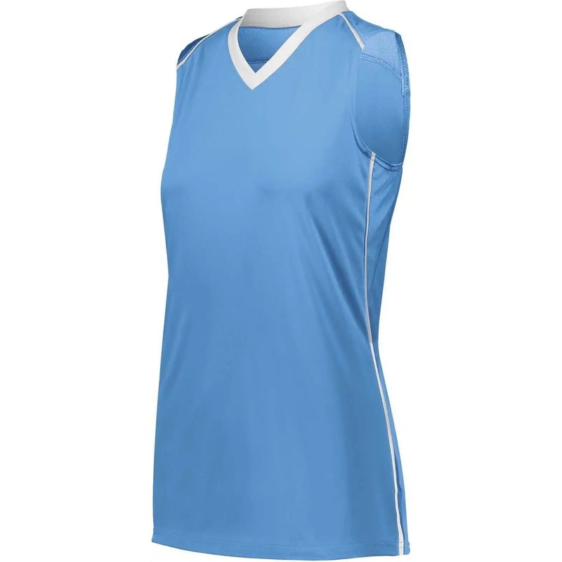 Augusta 1687 Ladies Rover Jersey – Columbia Blue White