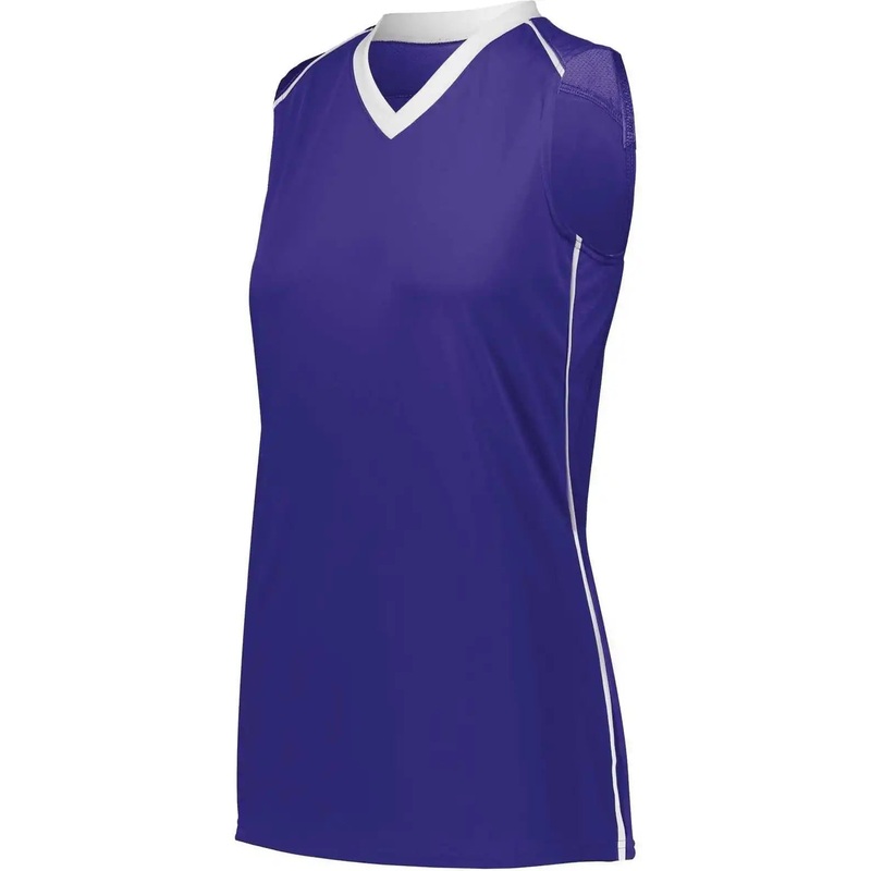 Augusta 1687 Ladies Rover Jersey – Purple White