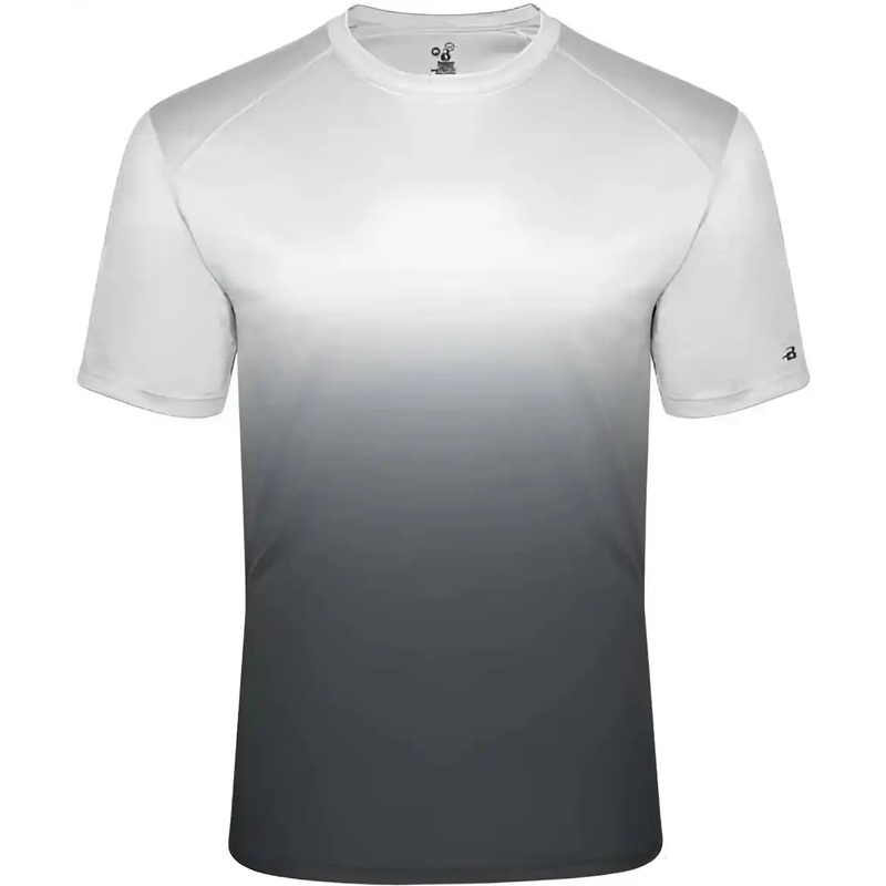 Badger Sport 2203 Ombre Youth Tee – White Graphite