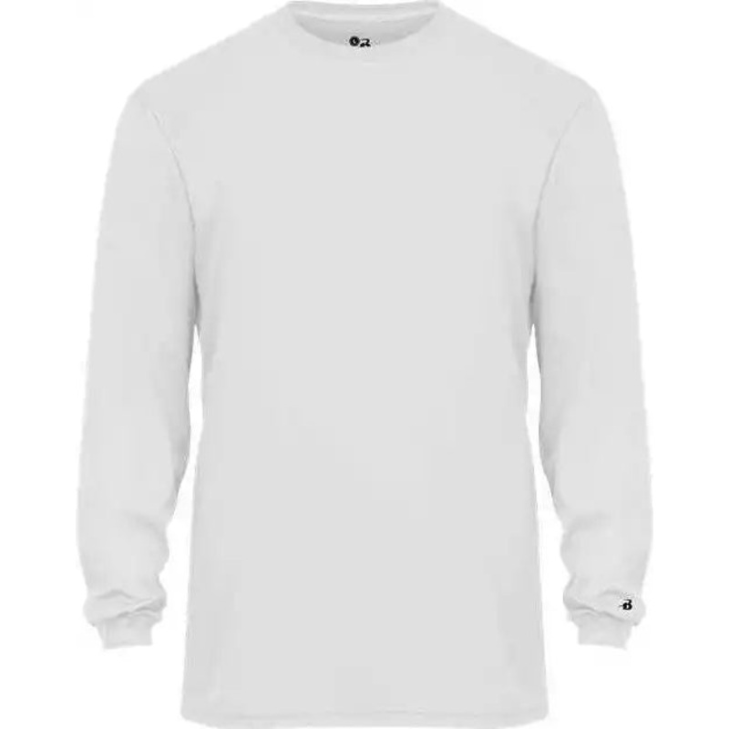 Badger Sport 2944 Tri-Blend Long Sleeve Youth Tee – White