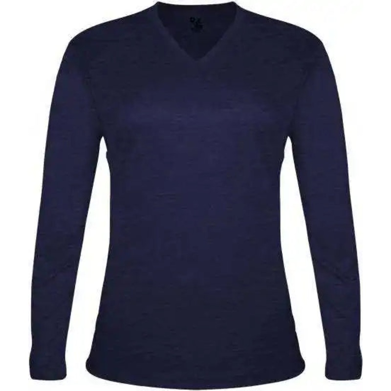 Badger Sport 4964 Tri-Blend L/S Ladies Tee – Navy
