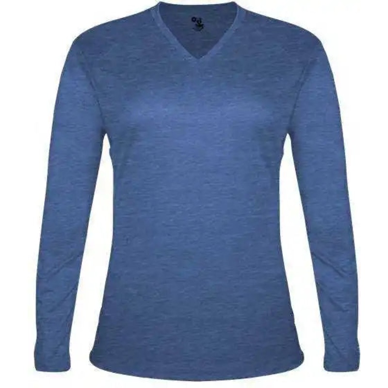 Badger Sport 4964 Tri-Blend L/S Ladies Tee – Royal Heather