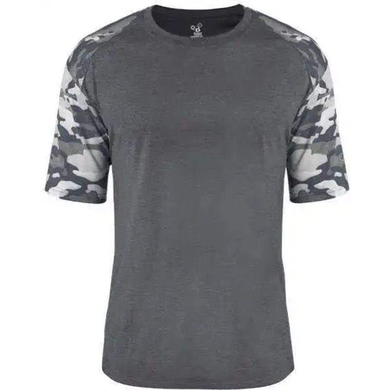 Badger Sport 4970 Vintage Camo Sport Tri-Blend Tee – Navy Heather Navy Vintage Camo