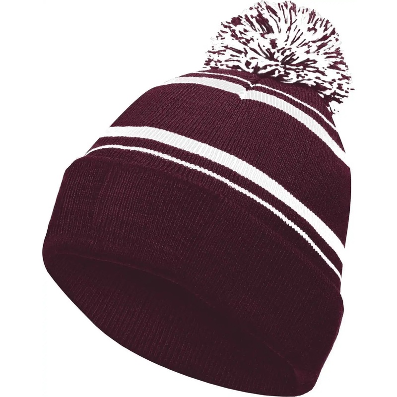 Holloway 223860 Homecoming Beanie with Cuff – Maroon White