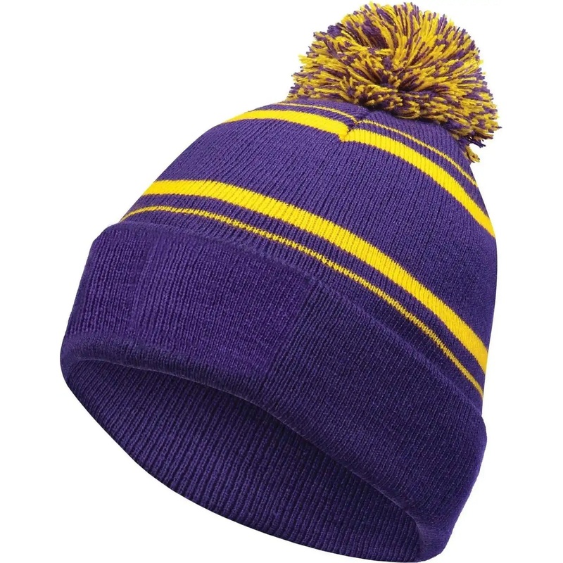 Holloway 223860 Homecoming Beanie with Cuff – Purple Light Gold