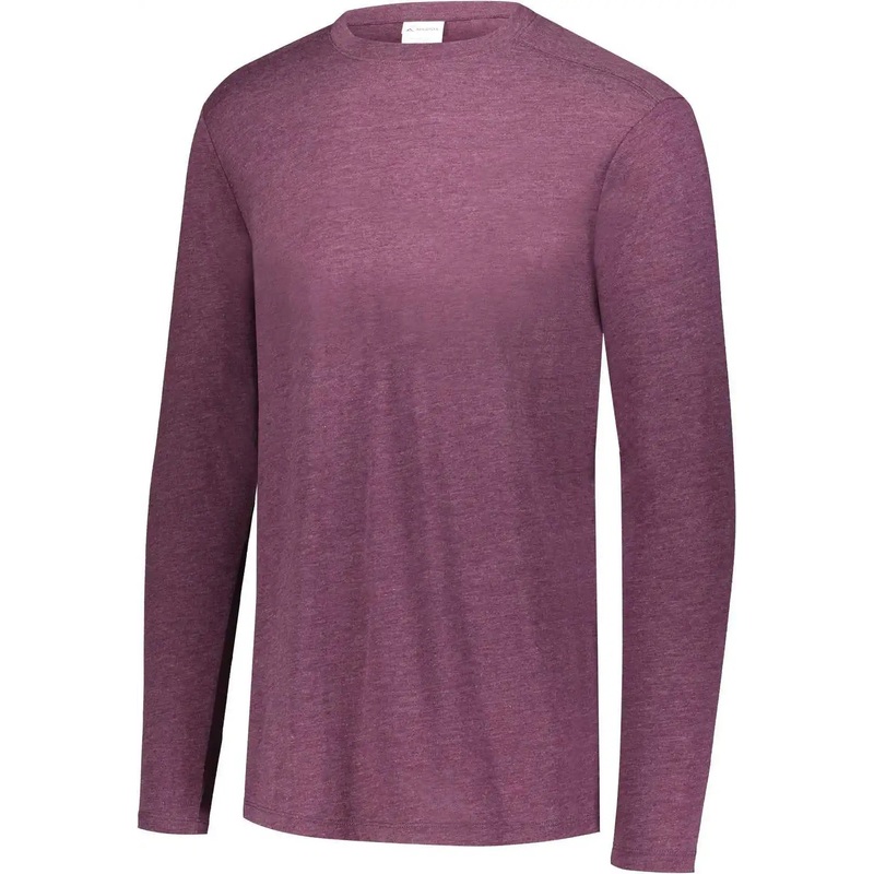 Augusta 3075 Tri-Blend Long Sleeve Crew – Maroon Heather