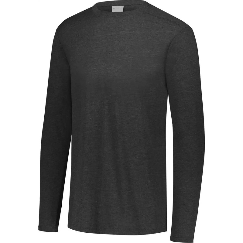 Augusta 3076 Youth Tri-Blend Long Sleeve Crew – Black Heather