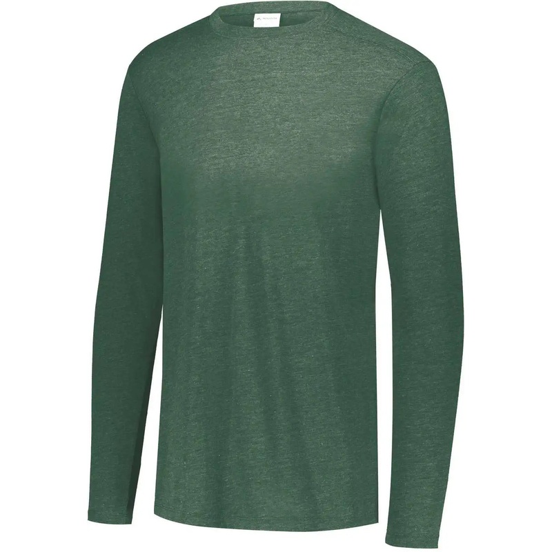 Augusta 3076 Youth Tri-Blend Long Sleeve Crew – Dark Green Heather