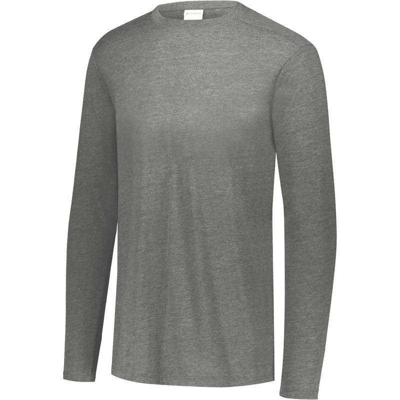 Augusta 3076 Youth Tri-Blend Long Sleeve Crew – Grey Heather