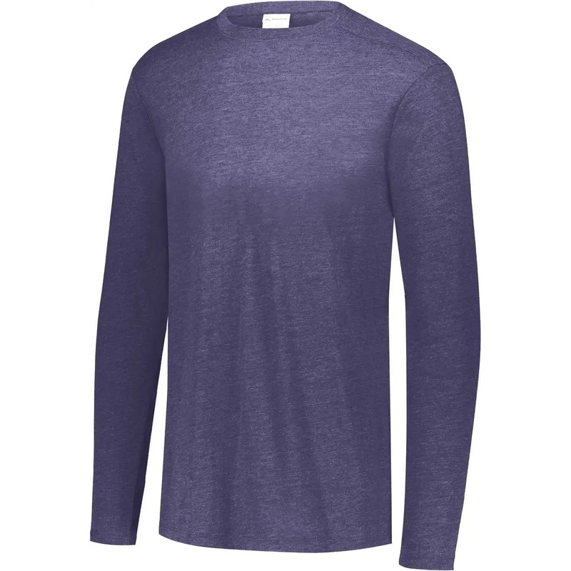 Augusta 3076 Youth Tri-Blend Long Sleeve Crew – Navy Heather