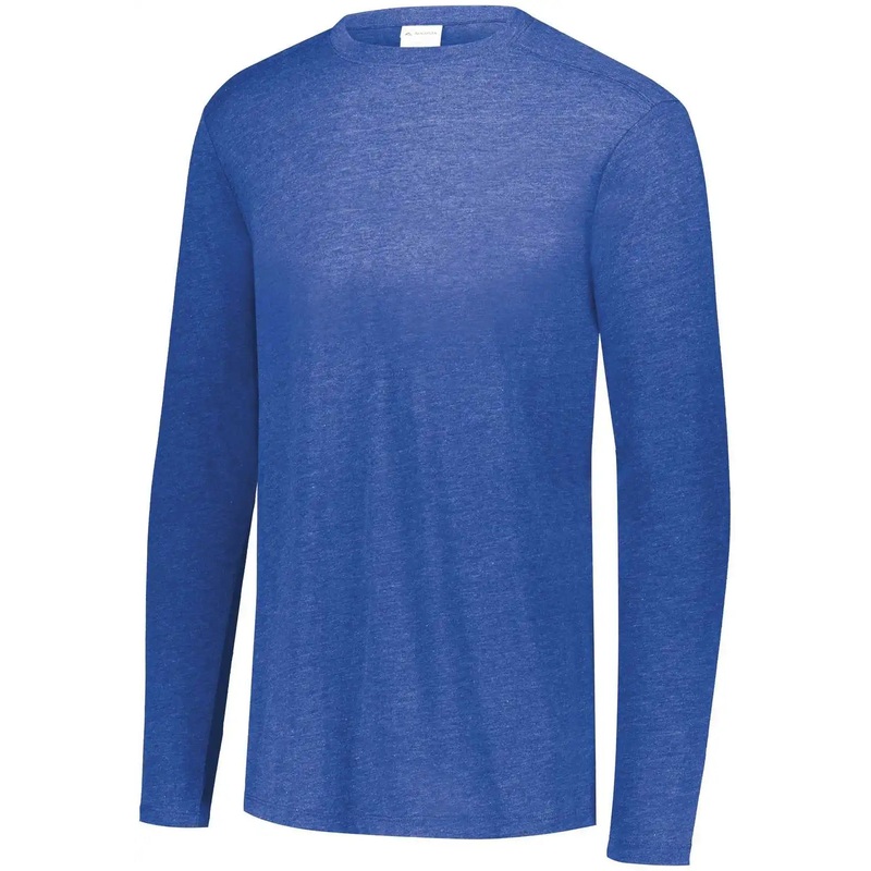 Augusta 3076 Youth Tri-Blend Long Sleeve Crew – Royal Heather