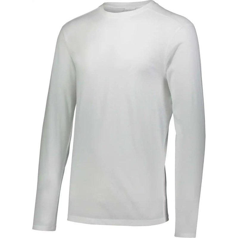 Augusta 3076 Youth Tri-Blend Long Sleeve Crew – White