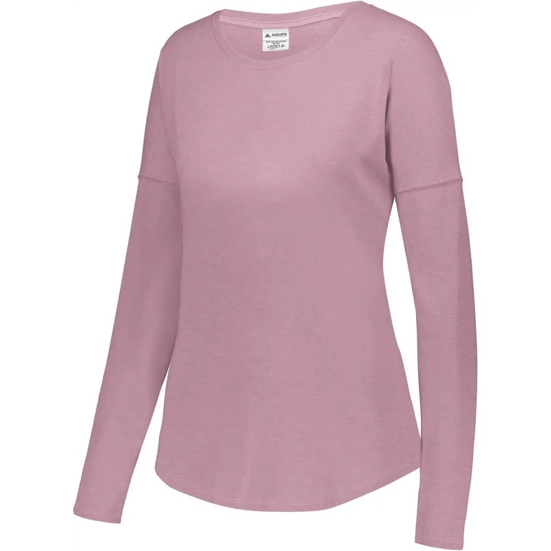 Augusta 3077 Ladies Lux Tri-Blend Long Sleeve Shirt – Dusty Rose Heather