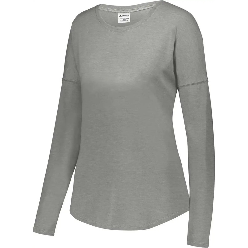 Augusta 3077 Ladies Lux Tri-Blend Long Sleeve Shirt – Grey Heather