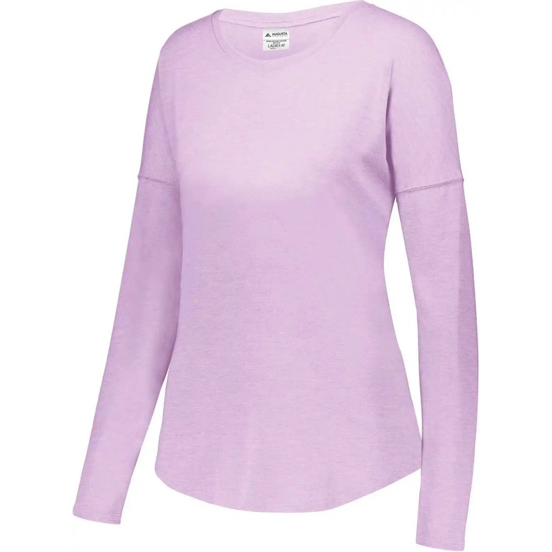 Augusta 3077 Ladies Lux Tri-Blend Long Sleeve Shirt – Light Lavender Heather