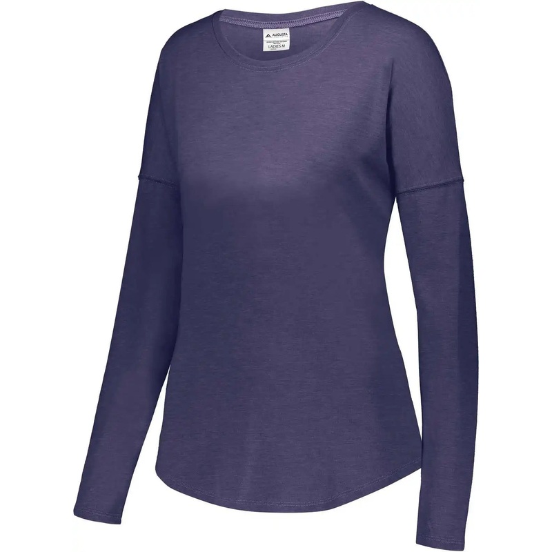 Augusta 3077 Ladies Lux Tri-Blend Long Sleeve Shirt – Navy Heather