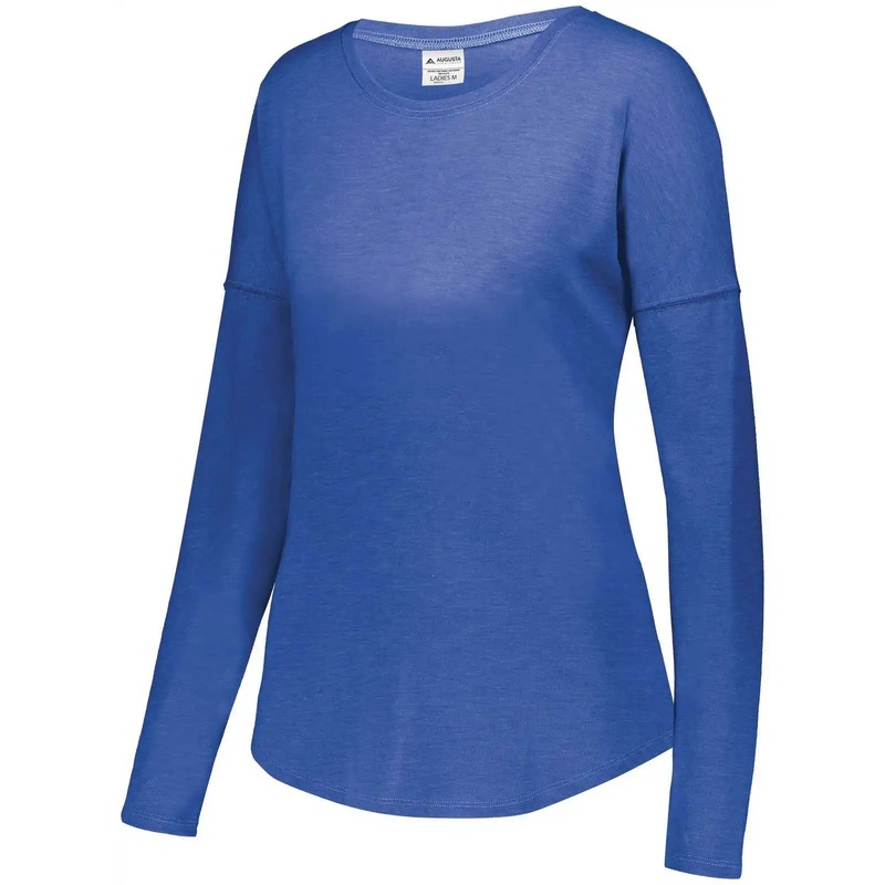 Augusta 3077 Ladies Lux Tri-Blend Long Sleeve Shirt – Royal Heather