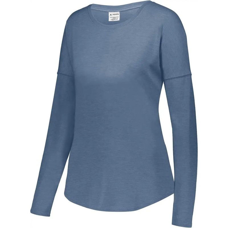 Augusta 3077 Ladies Lux Tri-Blend Long Sleeve Shirt – Storm Heather