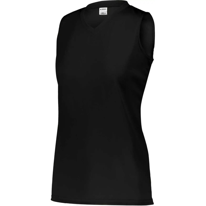 Augusta 4795 Girls Attain Wicking Sleeveless Jersey – Black