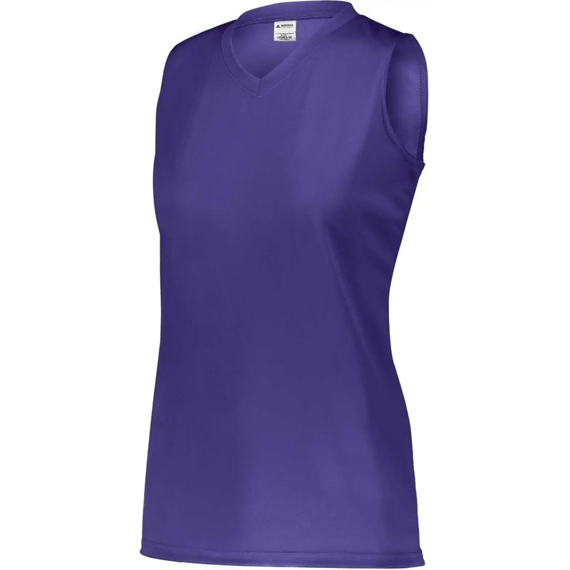 Augusta 4795 Girls Attain Wicking Sleeveless Jersey – Purple (Hlw)