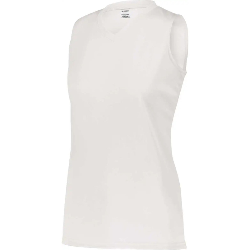 Augusta 4795 Girls Attain Wicking Sleeveless Jersey – White
