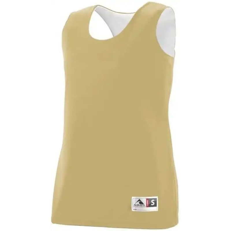 Augusta 149 Reversible Wicking Tank – Youth – Vegas Gold White