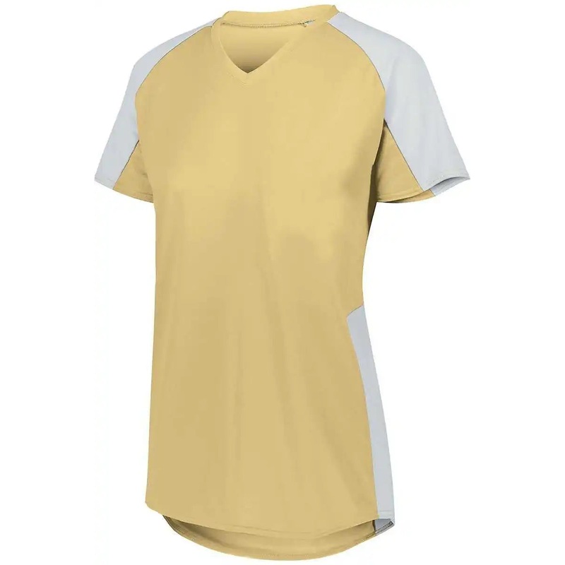 Augusta 1523 Girls Cutter Jersey – Vegas Gold White
