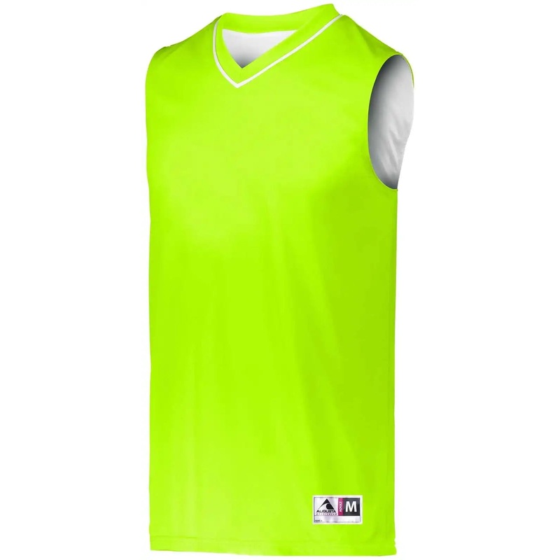 Augusta 153 Youth Reversible Two-Color Jersey – Lime White
