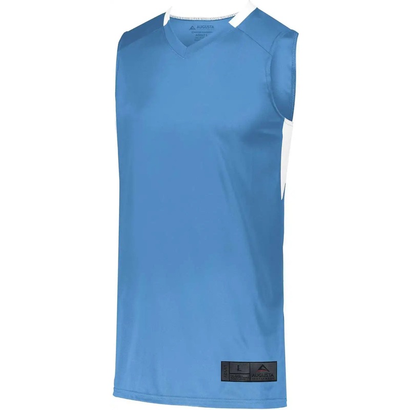 Augusta 1731 Youth Step-Back Basketball Jersey – Columbia Blue White