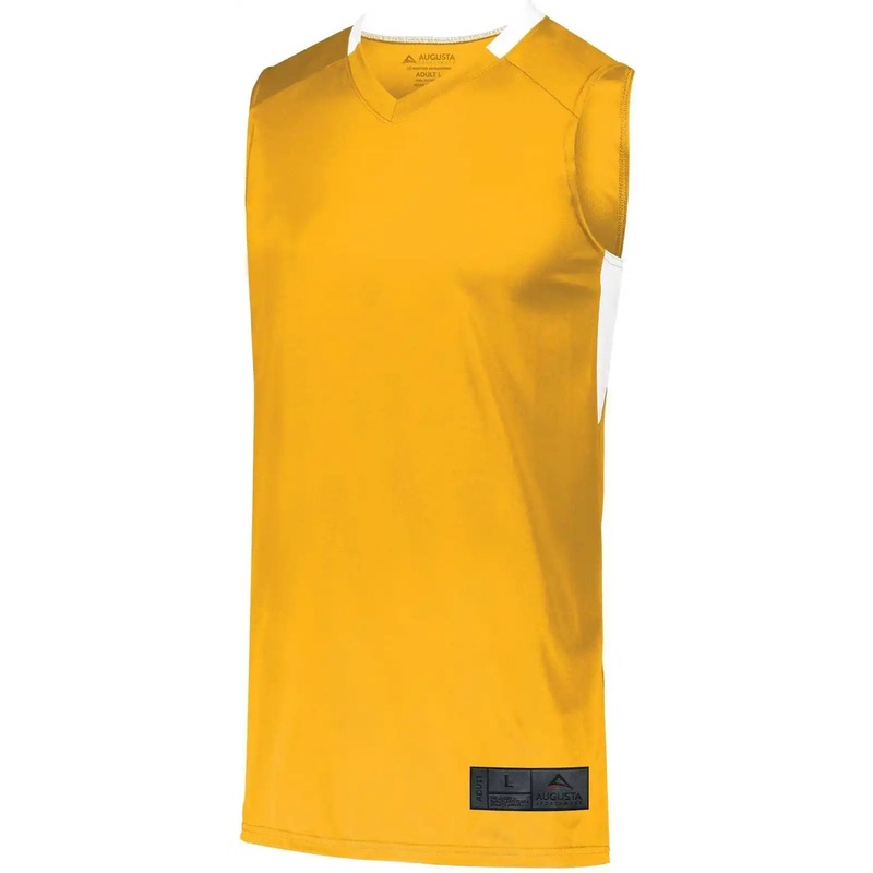 Augusta 1731 Youth Step-Back Basketball Jersey – Gold White