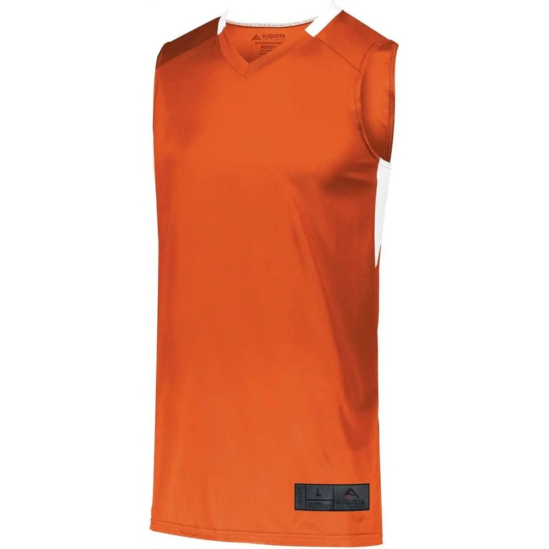 Augusta 1731 Youth Step-Back Basketball Jersey – Orange White