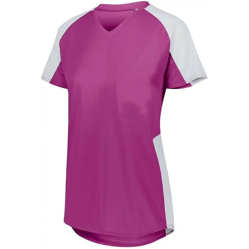 Augusta 1522 Ladies Cutter Jersey – Power Pink White