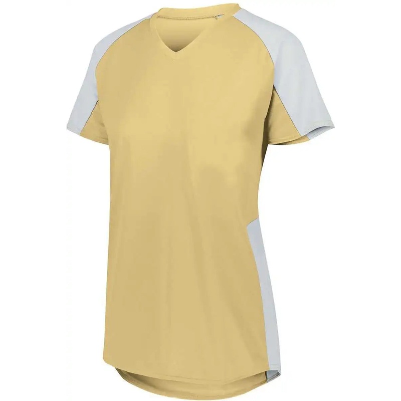 Augusta 1522 Ladies Cutter Jersey – Vegas Gold White