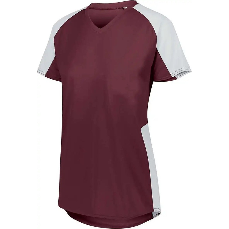 Augusta 1523 Girls Cutter Jersey – Power Pink White