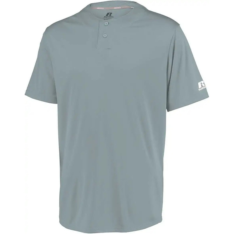 Russell 3R7X2B Youth Performance Two-Button Solid Jersey – Baseball Grey