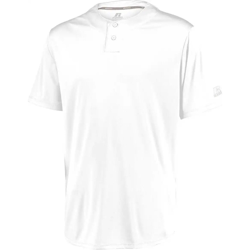 Russell 3R7X2B Youth Performance Two-Button Solid Jersey – White