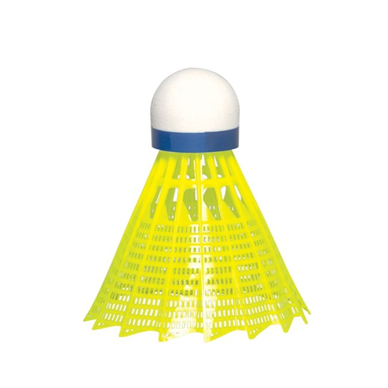 JEX 600 Official Grade Nylon Shuttlecock Foam Base – Medium Speed – Yellow Skirt – 6 Pieces Per Tube