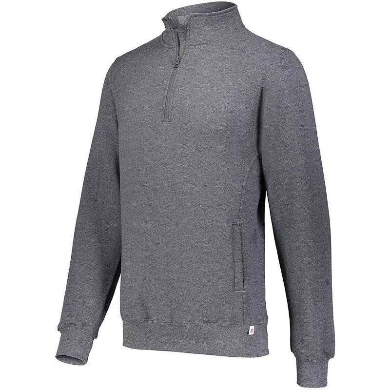 Russell 1Z4HBM Dri-Power Fleece 1 4 Zip Pullover – Black Heather