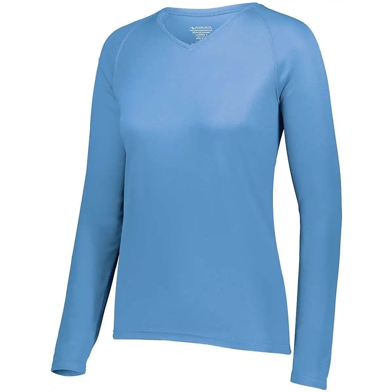 Augusta 2797 Ladies Attain Wicking Long Sleeve Shirt – Columbia Blue