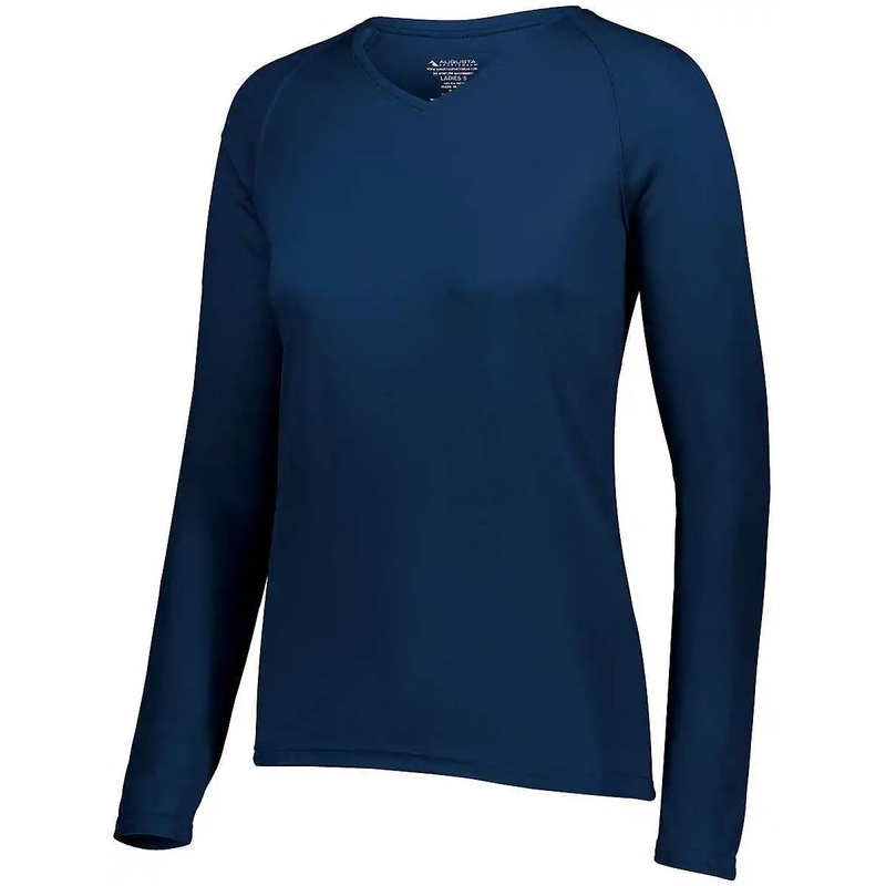 Augusta 2797 Ladies Attain Wicking Long Sleeve Shirt – Navy